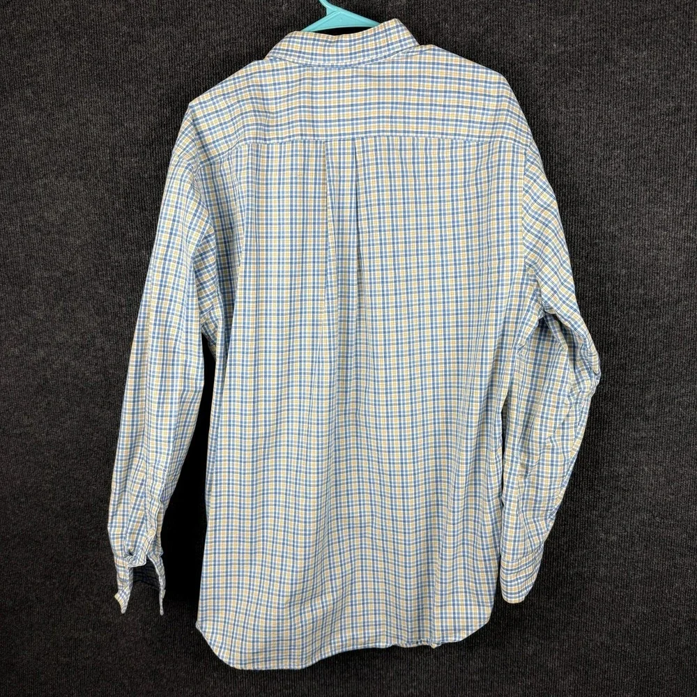 Vineyard Vines Classic Fit Murray Shirt Large Blue Yellow Check‎ Whale Logo